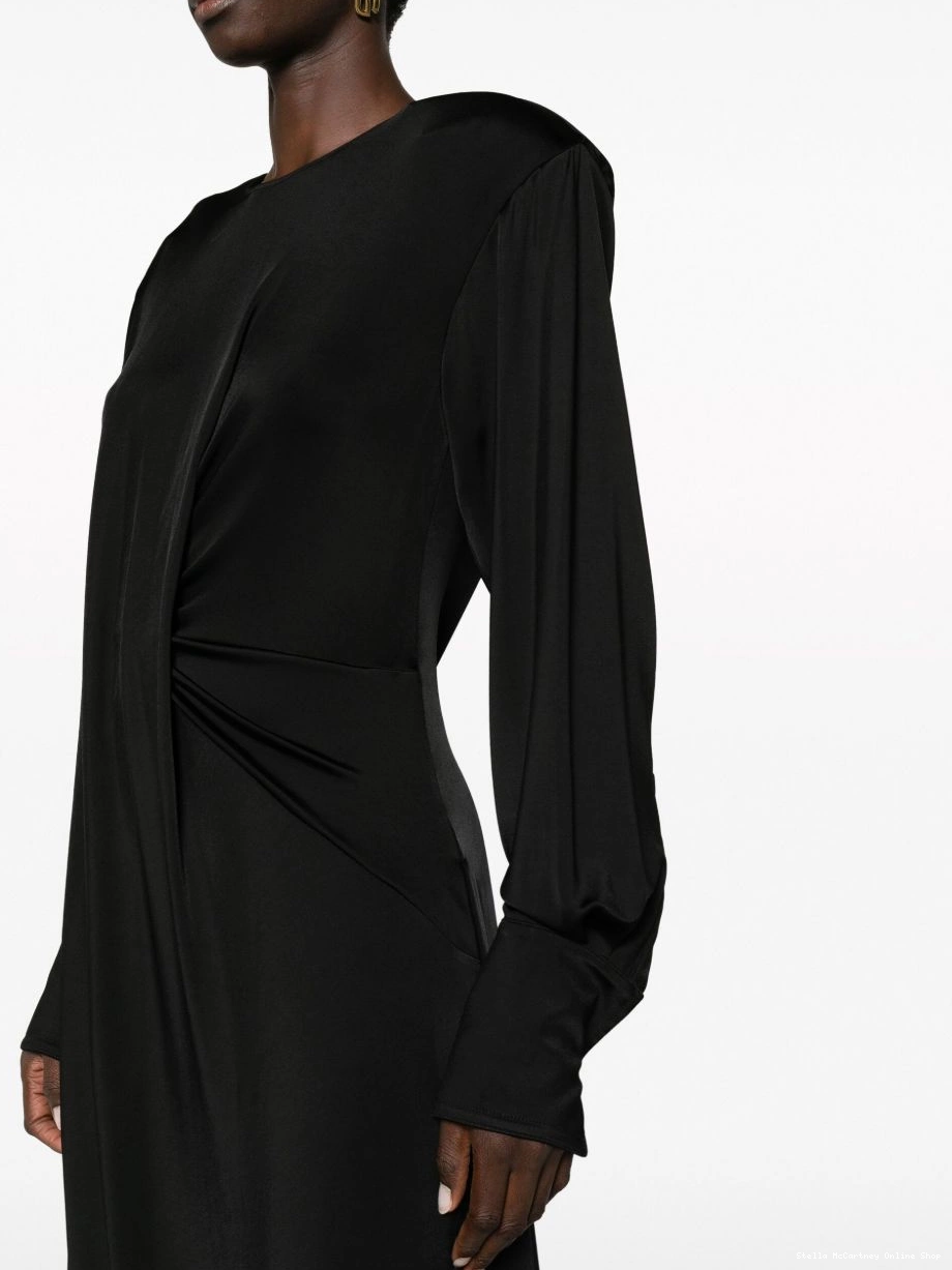 Cheap Women McCartney Stella maxi satin dress side-slit 0801